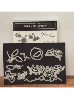 BUNDLE STAMPIN UP 148624 FOREVER LOVELY STAMPS & LOVELY FLOWERS EDGELITS DIES